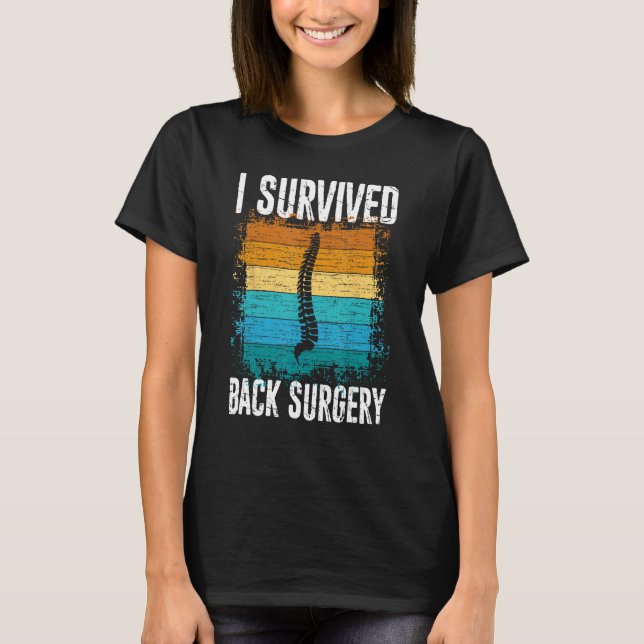 Camiseta I Survived Back Surgery  Scoliosis Warrior Awarene (Anverso)