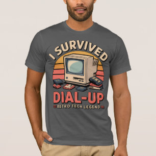 Camiseta I Survived Dial-Up - Retro Tech Legend Shirt