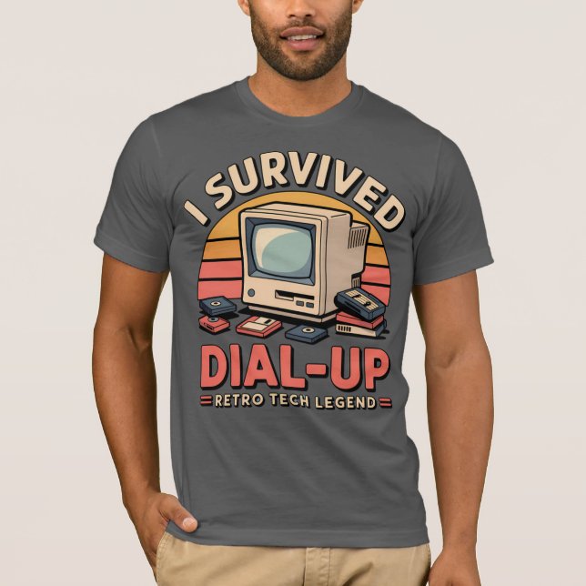 Camiseta I Survived Dial-Up - Retro Tech Legend Shirt (Anverso)