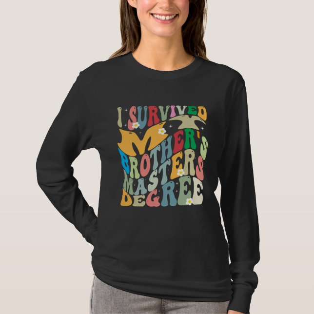 Camiseta I Survived My Brother's Masters Degree Groovy Grad (Anverso)