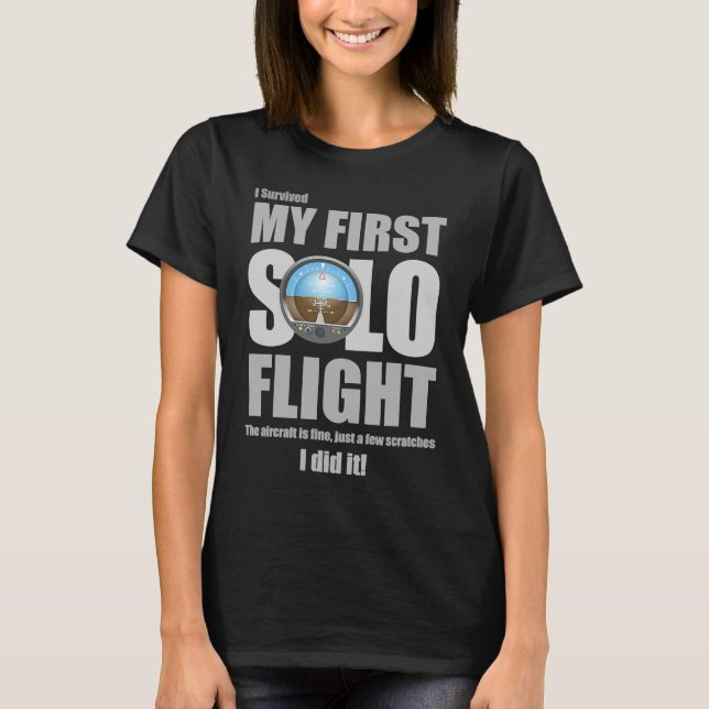 Camiseta I Survived My First Solo Flight (Anverso)