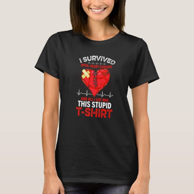 Camiseta I Survived Open Heart Surgery Open Heart Surgery M (Anverso)
