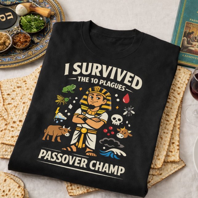 Camiseta I Survived The 10 Plagues Funny Passover Champ (Subido por el creador)