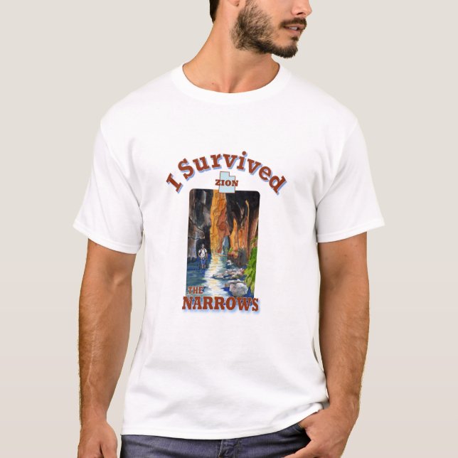 Camiseta I Survived The Narrows Hike, Zion National Park (Anverso)