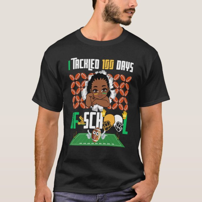 Camiseta I Tackled 100 Days 100th Day Of School Boys Footba (Anverso)