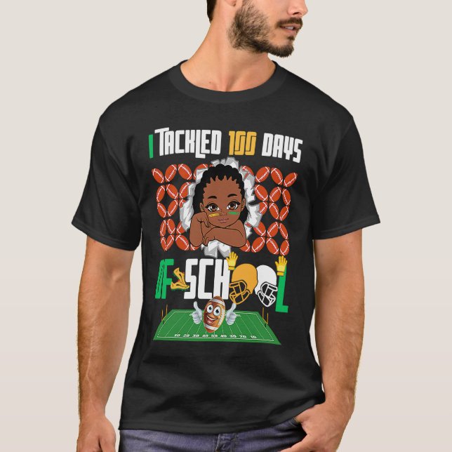 Camiseta I Tackled 100 Days 100th Day Of School Boys Footba (Anverso)