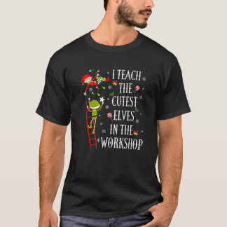 Camiseta I Teach The Cutest Elves Teacher Christmas Xmas Fu