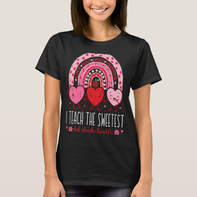Camiseta I Teach The Sweetest 3rd Grade Hearts Teachers Val (Anverso)