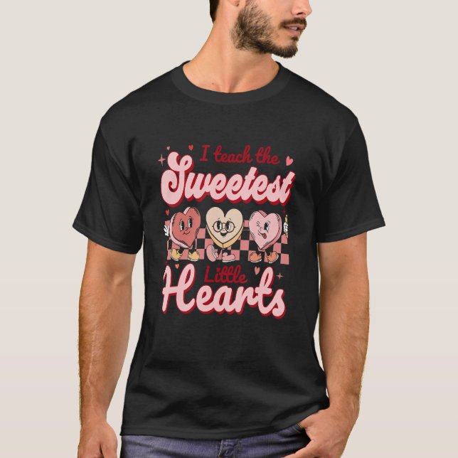 Camiseta I Teach The Sweetest Hearts Retro Teacher Valentin (Anverso)