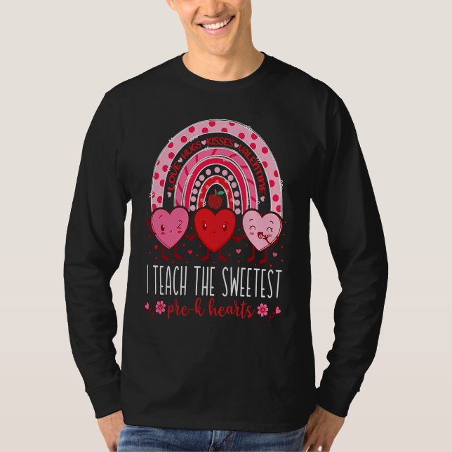 Camiseta I Teach The Sweetest Pre K Hearts Teachers Valenti (Anverso)
