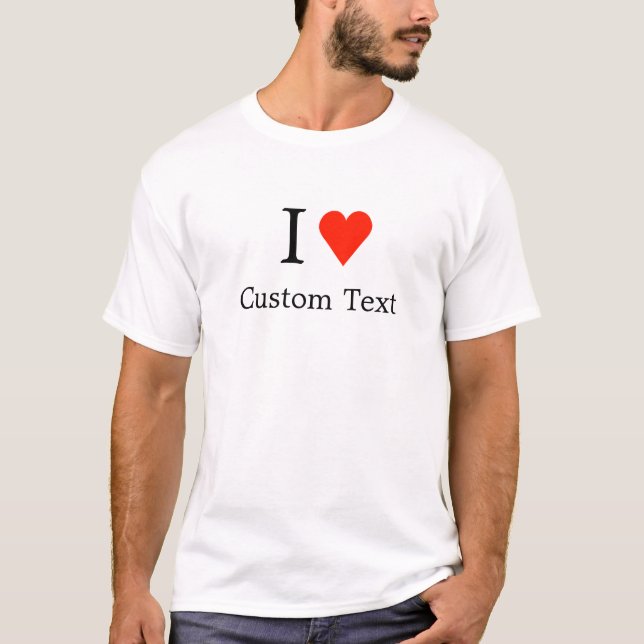 Camiseta I texto de encargo del corazón - rojo (Anverso)