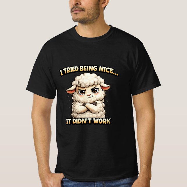 Camiseta "I Tried Being Nice… It Didn’t Work" (Angry Sheep) (Anverso)