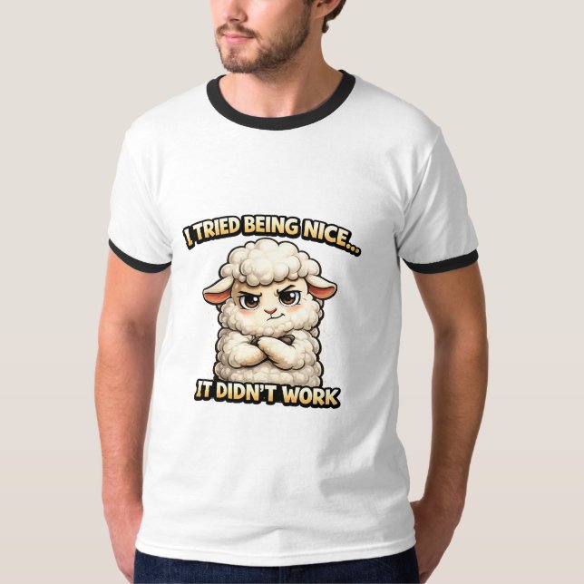 Camiseta "I Tried Being Nice… It Didn’t Work" (Angry Sheep) (Anverso)