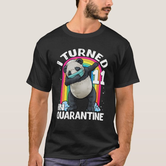 Camiseta I Turned 11 In Quarantine Dabbing Panda 11Th Birth (Anverso)