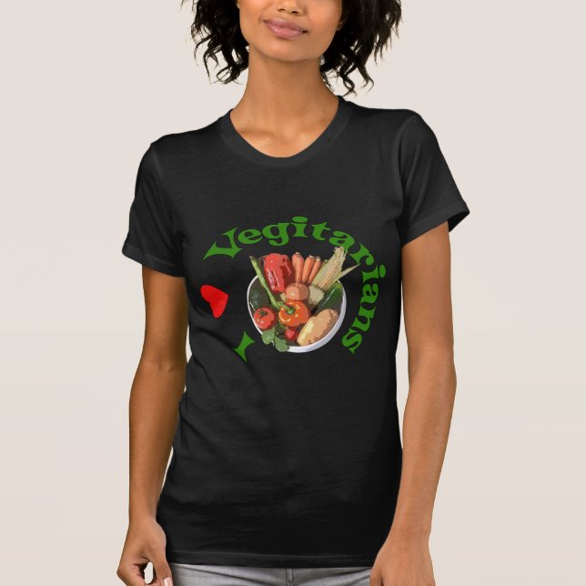 Camiseta I vegetarianos del corazón (Anverso)