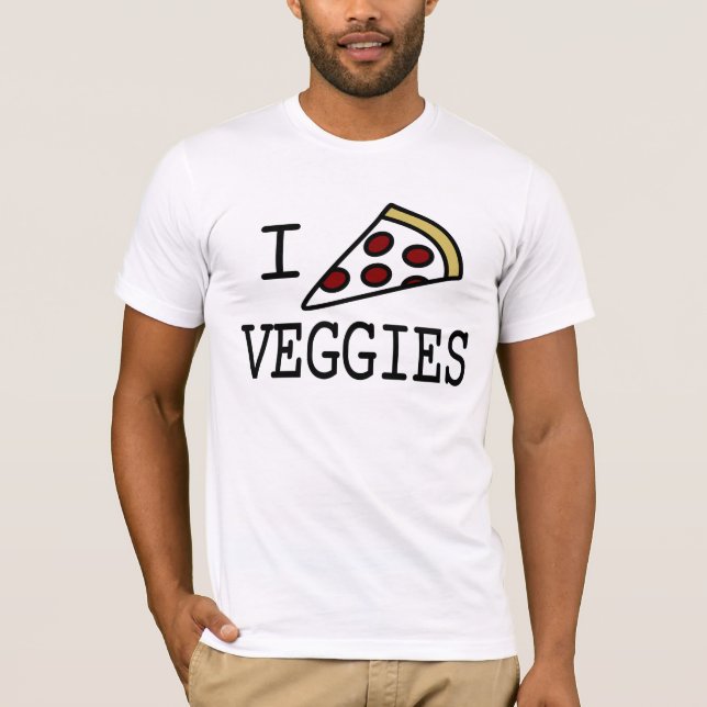 Camiseta I Veggies de la pizza (Anverso)