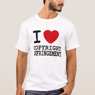 Camiseta I violación de derechos de autor del corazón