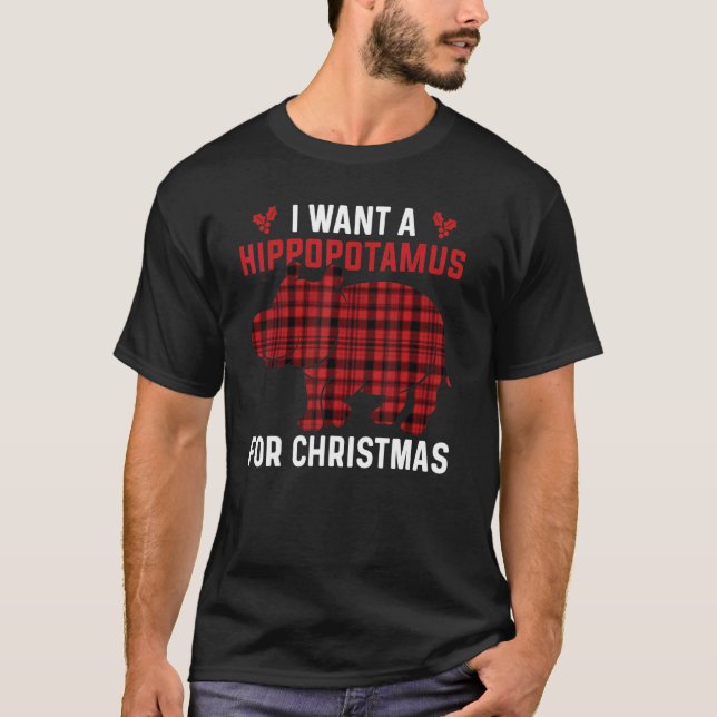 Camiseta I Want A Hippopotamus For Christmas Xmas Hippo 2 (Anverso)
