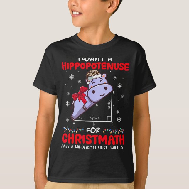Camiseta I Want A Hiptenuse For Christmath Math Teacher Chr (Anverso)