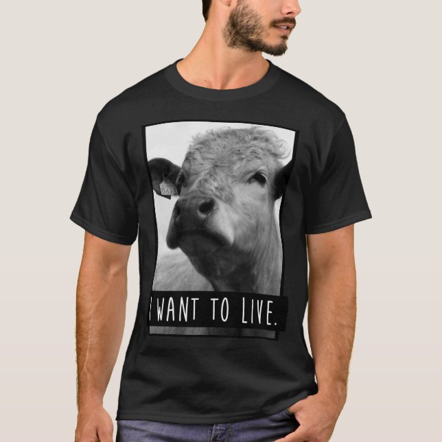 Camiseta I Wanto Live Cow funny (Anverso)