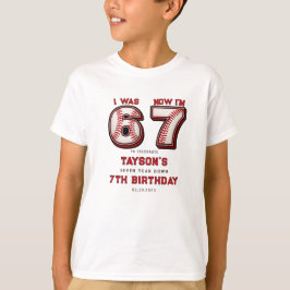 Camiseta I Was 6, Now I’m 7 – Baseball 7th Birthday