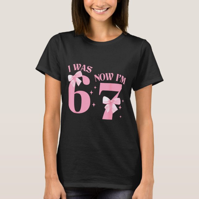 Camiseta I Was 6 Now I'm 7 Year Old Birthday Girls Coquette (Anverso)