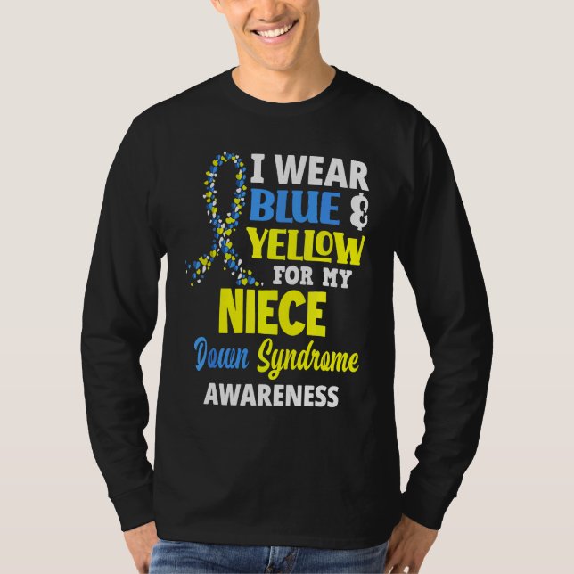 Camiseta I Wear Blue And Yellow For My Cousin Down Syndrome (Anverso)
