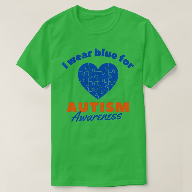 Camiseta I wear blue for Autism Awareness 2 (Diseño del anverso)