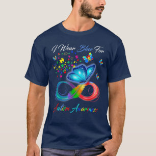 Camiseta I Wear Blue For Autism Awareness Butterfly Tee For