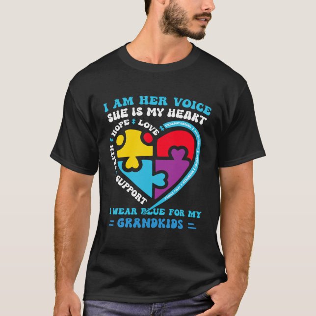 Camiseta I Wear Blue For My Grandkids Autism Awareness Gran (Anverso)