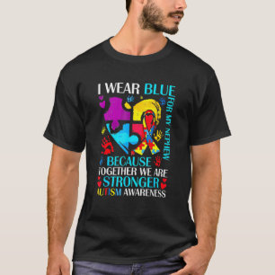 Camiseta I Wear Blue For My Nephew Autism Awareness Puzzle