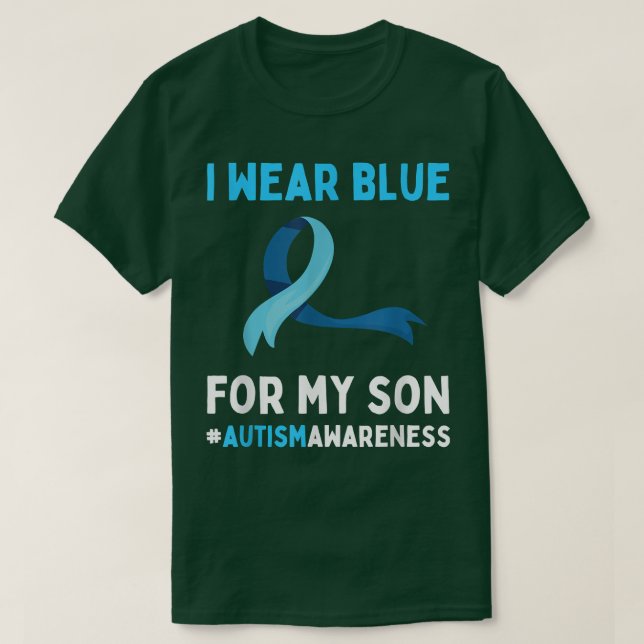 Camiseta I Wear Blue For My Son Autism Awareness Day Puzzle (Diseño del anverso)