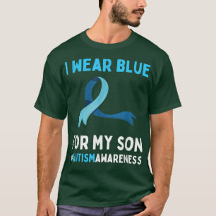 Camiseta I Wear Blue For My Son Autism Awareness Day Puzzle