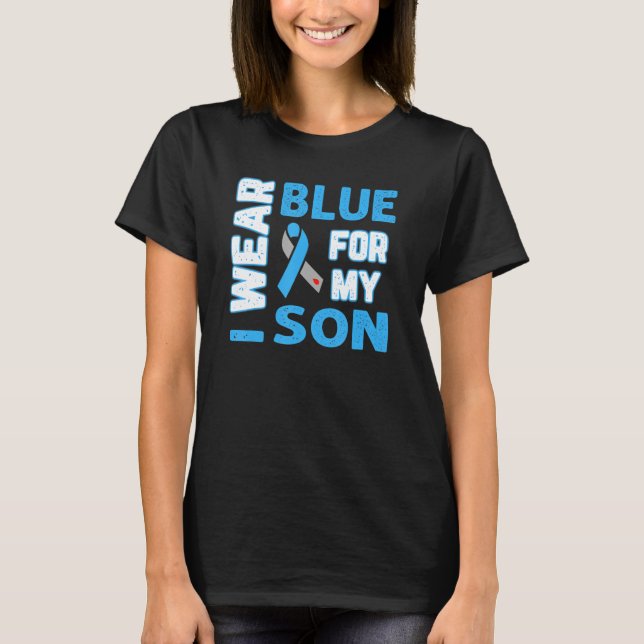 Camiseta I Wear Blue for My Son Diabetes Awareness T1D T2D  (Anverso)