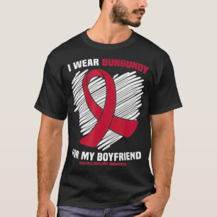 Camiseta I Wear Burdy For My Boyfriend Multiple Myeloma Awa