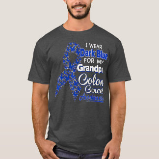 Camiseta I Wear Dark Blue For My Grandpa  Colon Cancer Awar