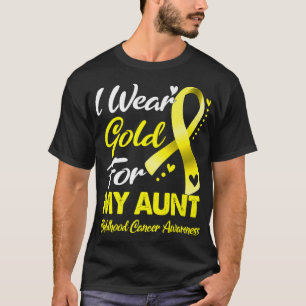 Camiseta I Wear Gold For My Aunt Childhood Cancer Awareness