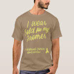 Camiseta I Wear Gold for My Brother Childhood Cancer Awaren<br><div class="desc">I Wear Gold for My Brother Childhood Cancer Awareness Ribbon .lol, cool, funny, lol surprise, retro, animal, animals, christmas, cute, doll, dolls, dolls lol, lol doll, lol doll characters, lol surprise birthday, lol surprise mom, lol surprise party, lollipop, movie, music, rainbow, vintage, adorable, agriculture, all of us, amazing, anime, apedead...</div>