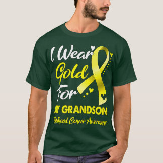 Camiseta I Wear Gold For My Grandson Childhood Cancer Aware