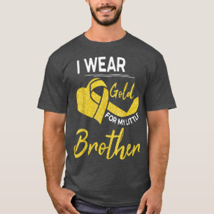 Camiseta I Wear Gold For My Little Brother Childhood Cancer