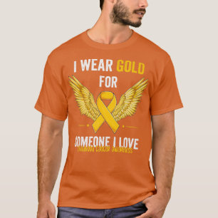 Camiseta I Wear Gold For Someone I Love Childhood Cancer Aw