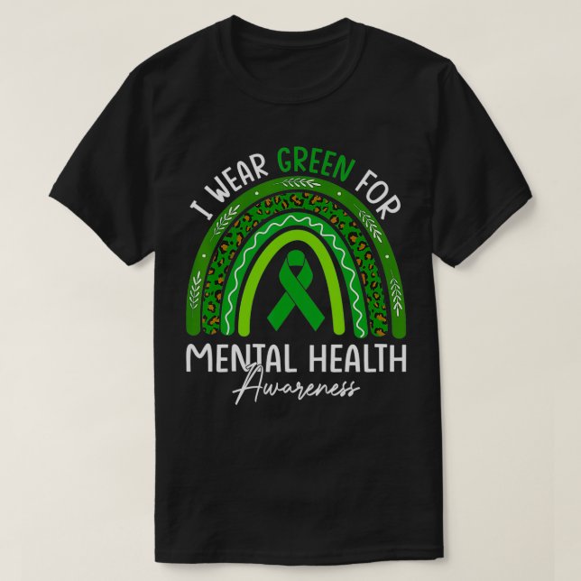 Camiseta I Wear Green For Mental Health Awareness cool japa (Diseño del anverso)