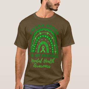 Camiseta I Wear Green For My Brother Rainbow Mental Health 