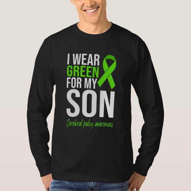 Camiseta I Wear Green For My Son Cerebral Palsy Awareness M (Anverso)