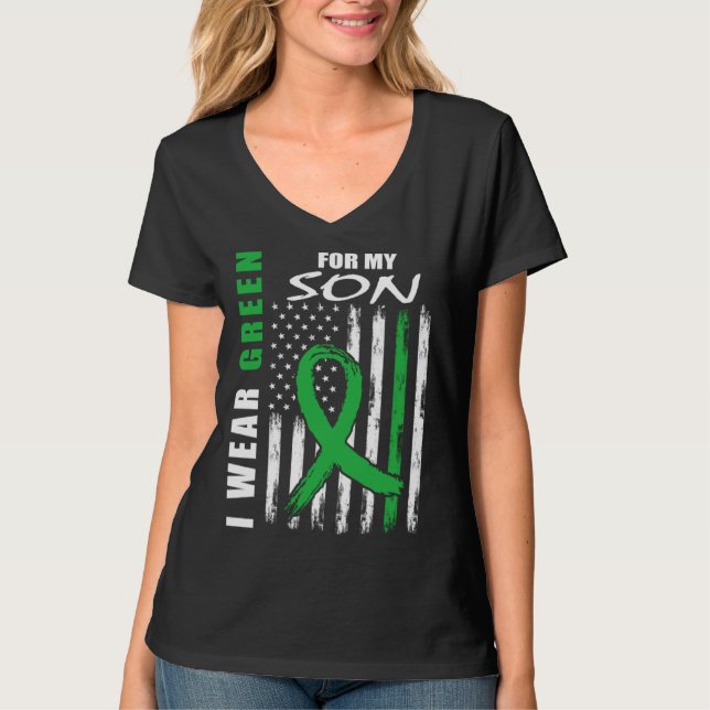 Camiseta I Wear Green For My Son Kidney Disease Awareness F (Anverso)