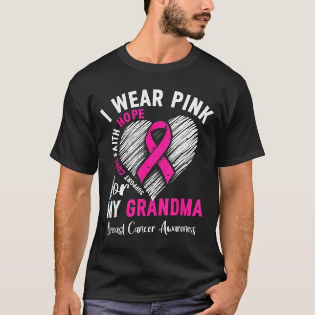 Camiseta I Wear Nk For My Grandma Breast Cancer Awareness S (Anverso)