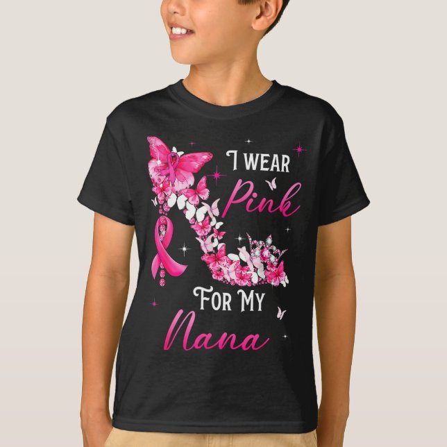 Camiseta I Wear Nk For My Nana Breast Cancer Ribbon Suprt G (Anverso)