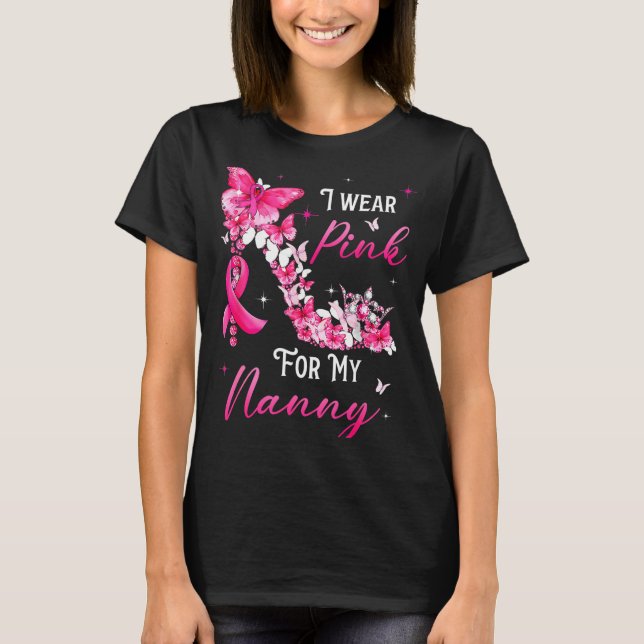 Camiseta I Wear Nk For My Nanny Breast Cancer Ribbon Suprt  (Anverso)
