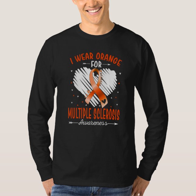 Camiseta I Wear Orange For Multiple Sclerosis Awareness Rib (Anverso)