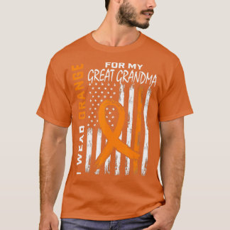 Camiseta I Wear Orange For My Great Grandma Leukemia Awaren